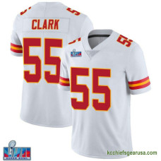 Youth Kansas City Chiefs Frank Clark White Authentic Vapor Untouchable Super Bowl Lvii Patch Kcc216 Jersey C1761